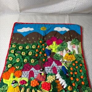Peruvian Arpillera 3D Applique Wall Art/Tapestry